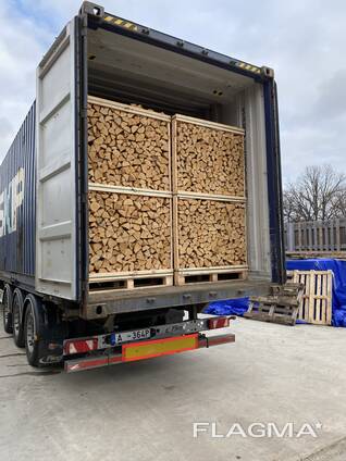 Birch Firewood in Crates and Net Bags