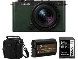 Panasonic LUMIX S9 systeemcamera met LUMIX S 18-40mm f/4.5-6.3 lens, donkerolijfgroen, bun