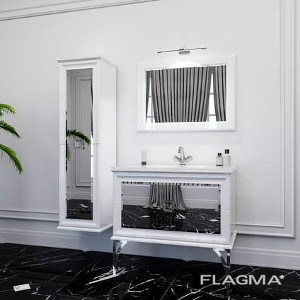 Bathroom Storage Furniture Set Amande white black